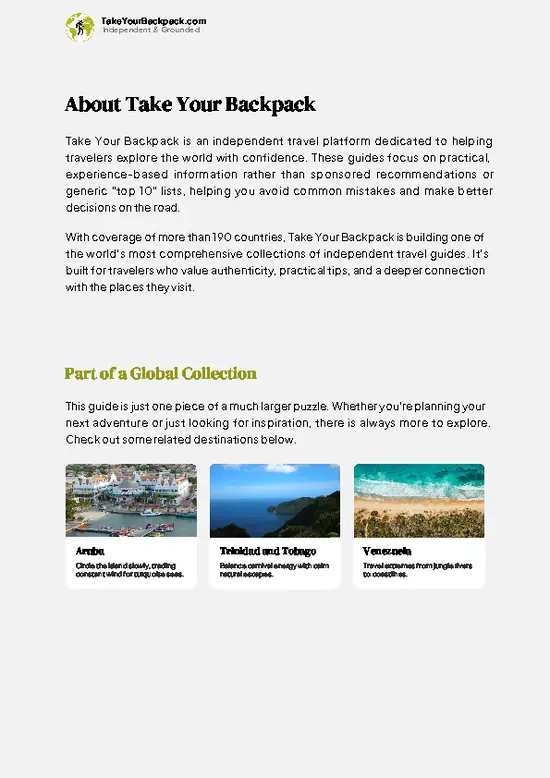 example page 1 from our offline Travel Guide for Curaçao