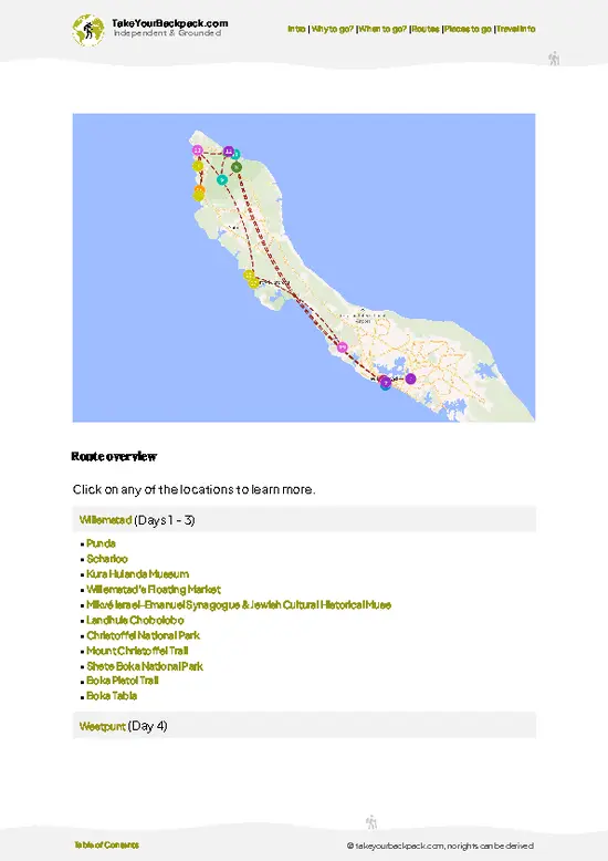 example page 4 from our offline Travel Guide for Curaçao