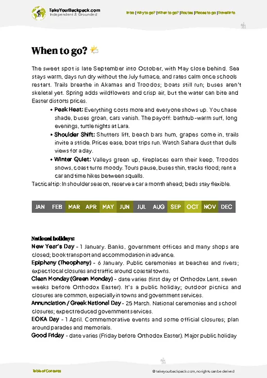 example page 3 from our offline Travel Guide for Cyprus