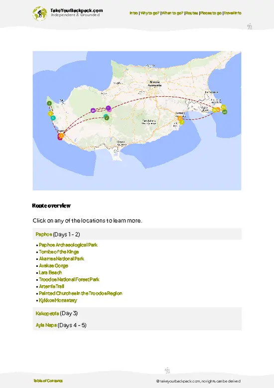 example page 4 from our offline Travel Guide for Cyprus