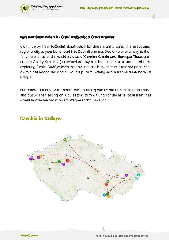 example page 4 from our offline Travel Guide for Czechia