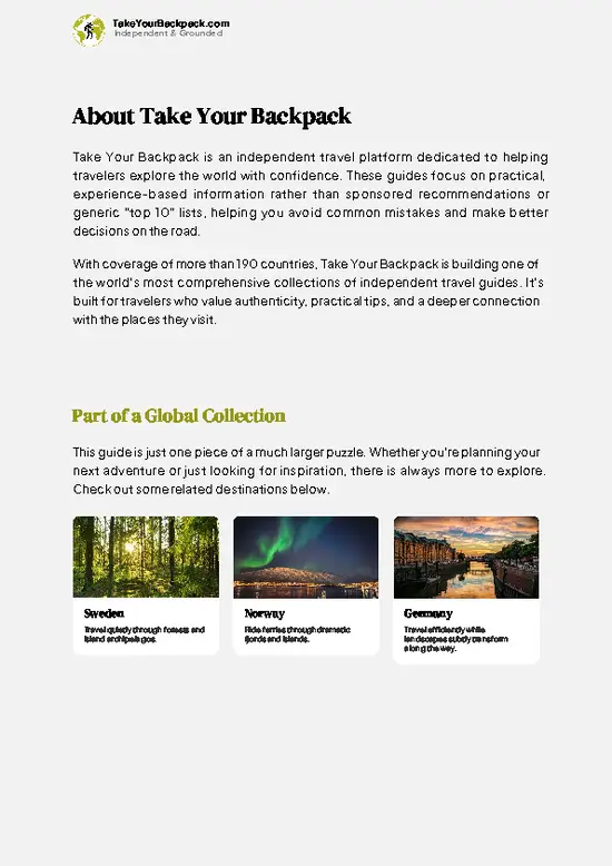 example page 1 from our offline Travel Guide for Denmark