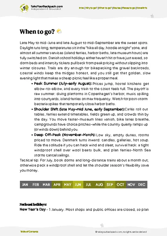 example page 3 from our offline Travel Guide for Denmark