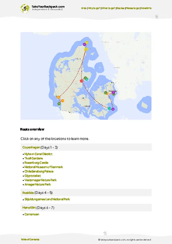 example page 4 from our offline Travel Guide for Denmark