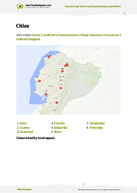 example page 6 from our offline Travel Guide for Ecuador