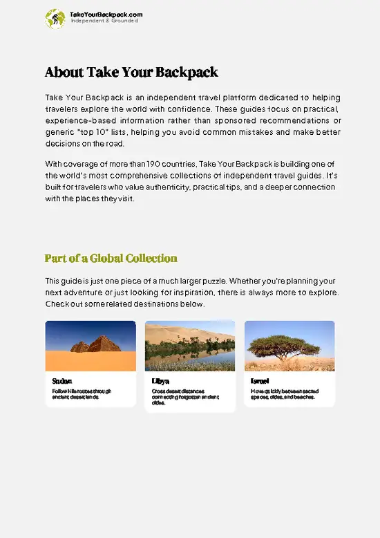 example page 1 from our offline Travel Guide for Egypt