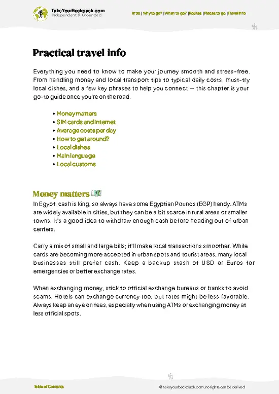 example page 7 from our offline Travel Guide for Egypt