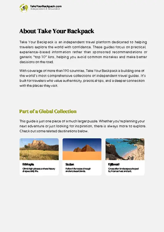 example page 1 from our offline Travel Guide for Eritrea