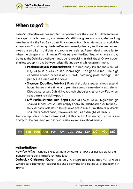 example page 3 from our offline Travel Guide for Eritrea