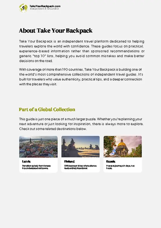 example page 1 from our offline Travel Guide for Estonia