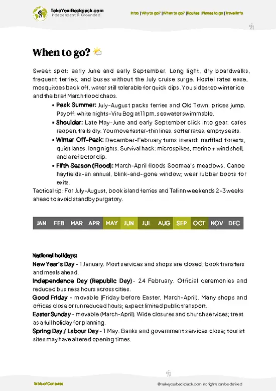 example page 3 from our offline Travel Guide for Estonia