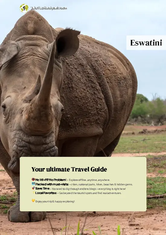 example page 0 from our offline Travel Guide for Eswatini
