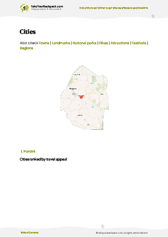 example page 6 from our offline Travel Guide for Eswatini