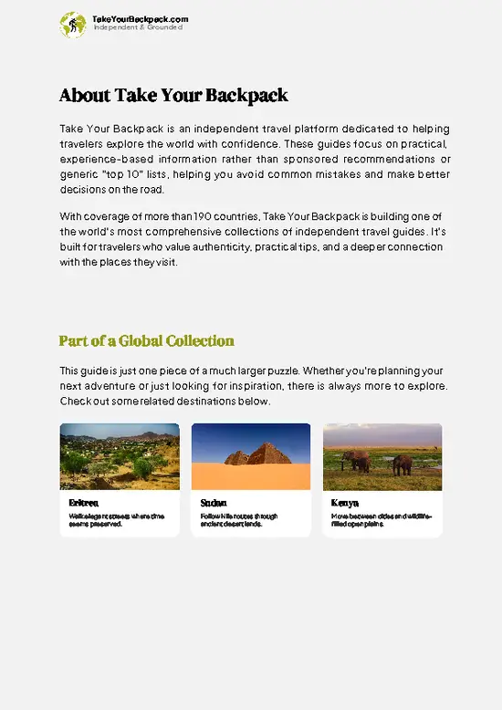 example page 1 from our offline Travel Guide for Ethiopia
