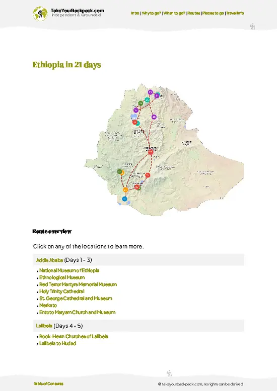 example page 4 from our offline Travel Guide for Ethiopia