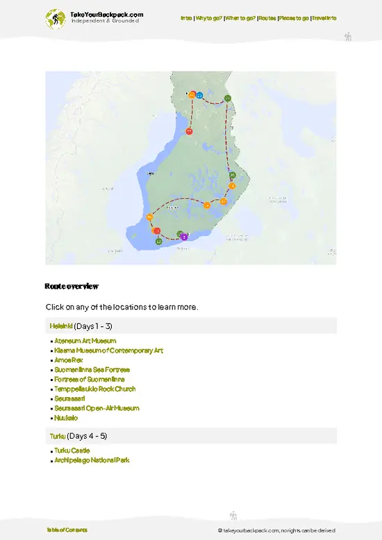 example page 4 from our offline Travel Guide for Finland