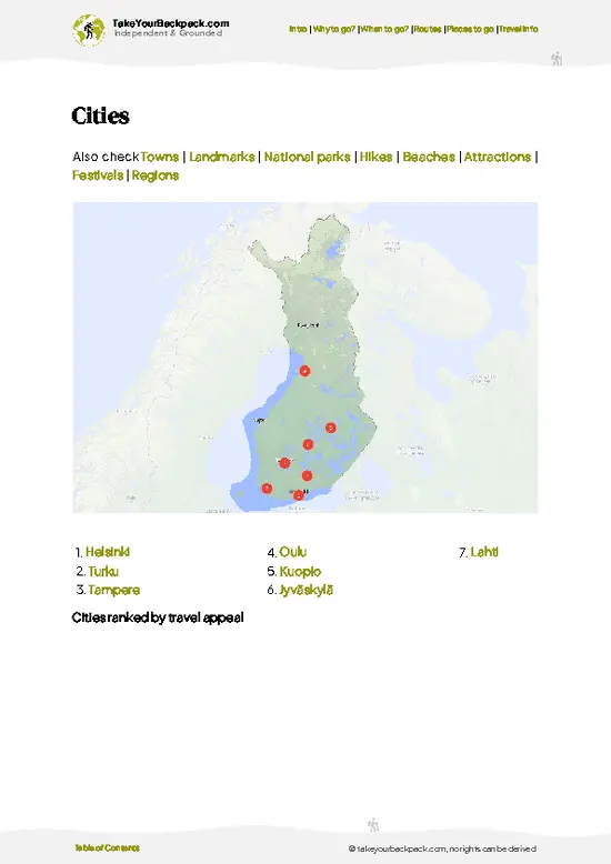 example page 6 from our offline Travel Guide for Finland