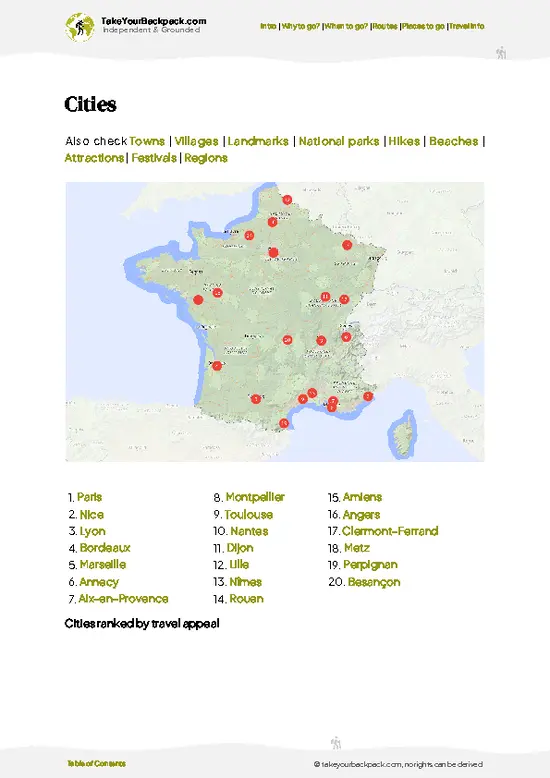 example page 6 from our offline Travel Guide for France