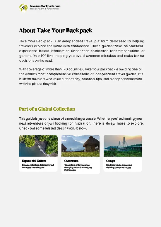 example page 1 from our offline Travel Guide for Gabon