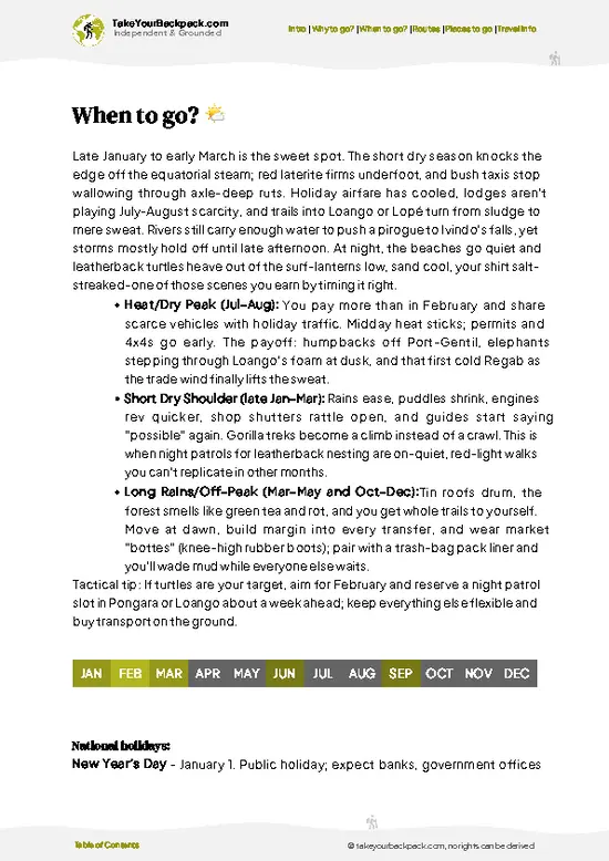 example page 3 from our offline Travel Guide for Gabon