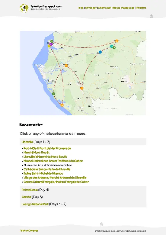 example page 4 from our offline Travel Guide for Gabon