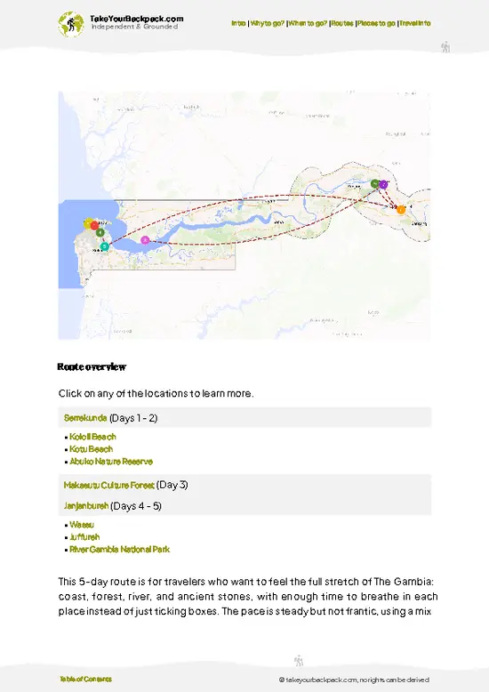 example page 4 from our offline Travel Guide for Gambia