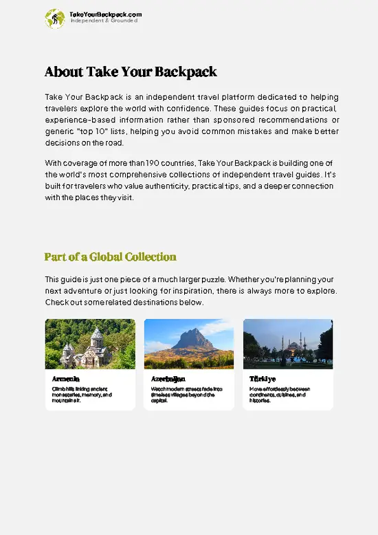example page 1 from our offline Travel Guide for Georgia