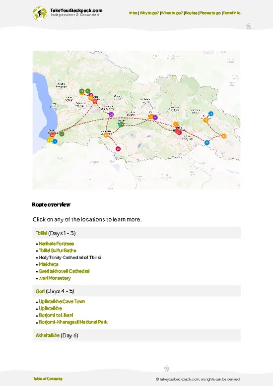 example page 4 from our offline Travel Guide for Georgia
