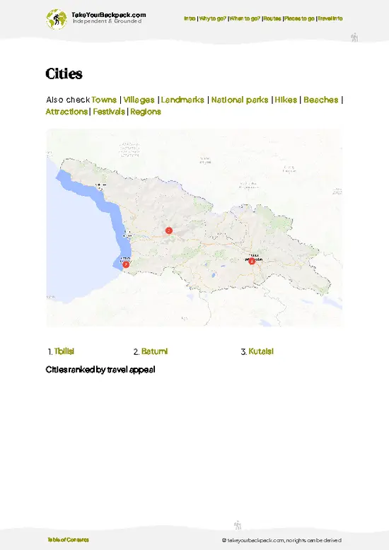 example page 6 from our offline Travel Guide for Georgia