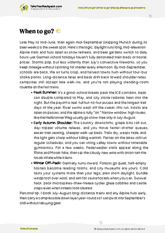 example page 3 from our offline Travel Guide for Germany