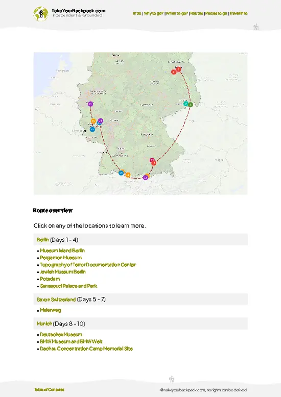 example page 4 from our offline Travel Guide for Germany