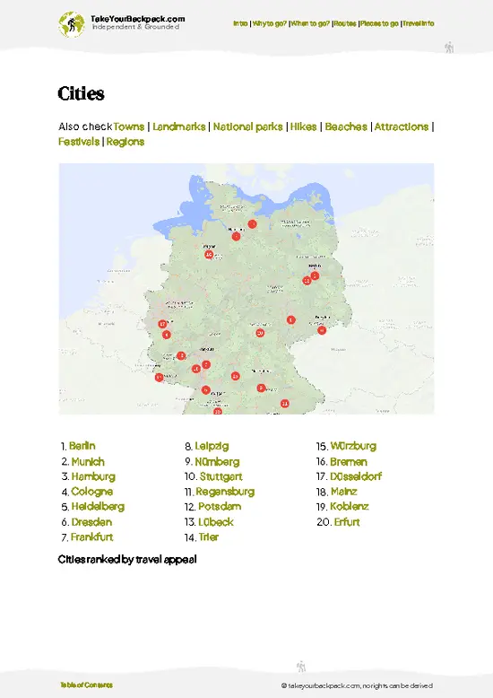 example page 6 from our offline Travel Guide for Germany