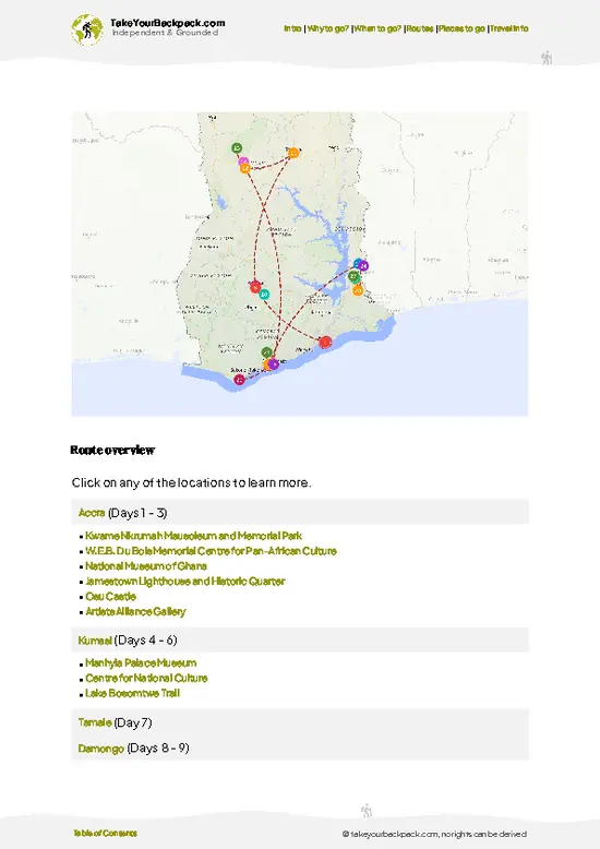 example page 4 from our offline Travel Guide for Ghana