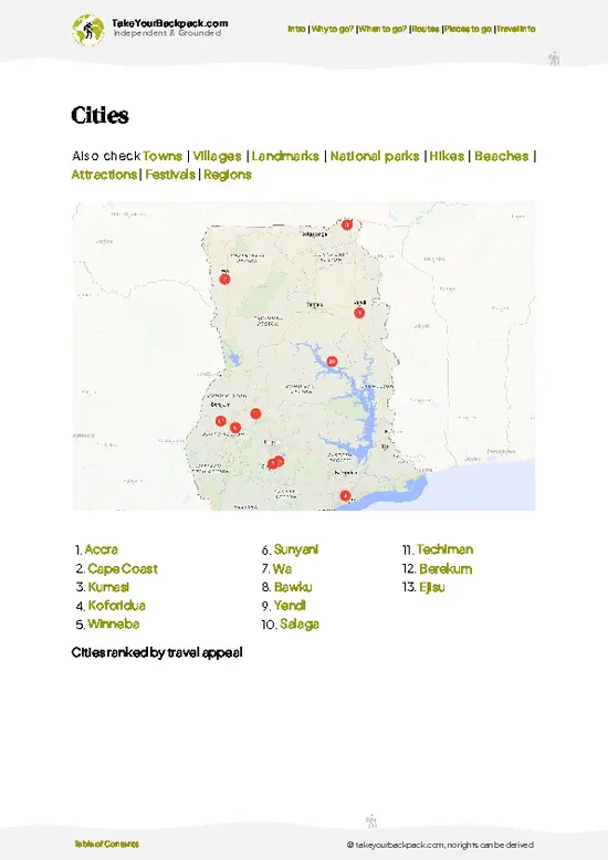 example page 6 from our offline Travel Guide for Ghana