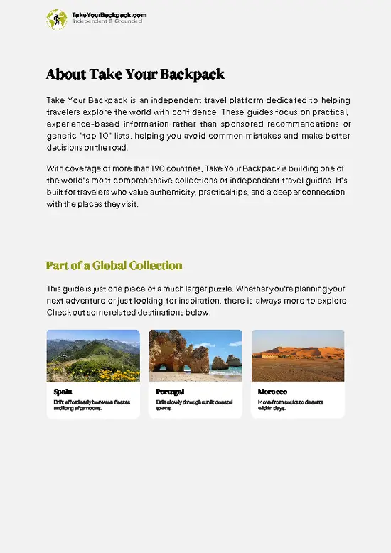 example page 1 from our offline Travel Guide for Gibraltar