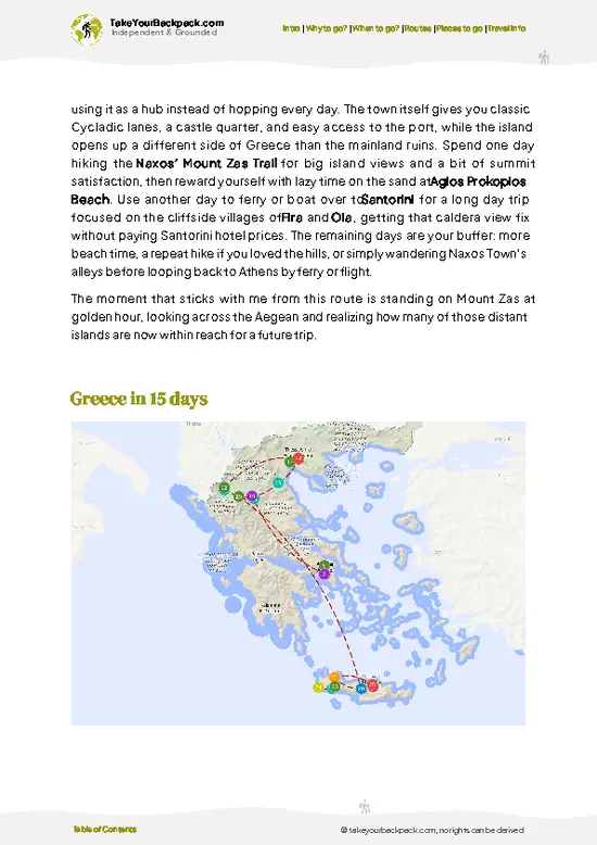 example page 4 from our offline Travel Guide for Greece