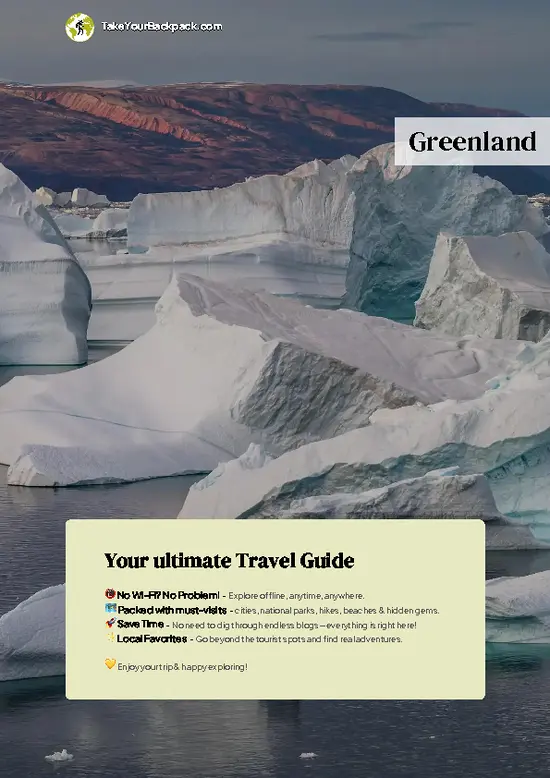 example page 0 from our offline Travel Guide for Greenland