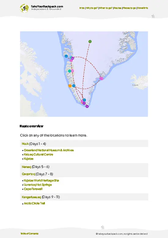 example page 4 from our offline Travel Guide for Greenland