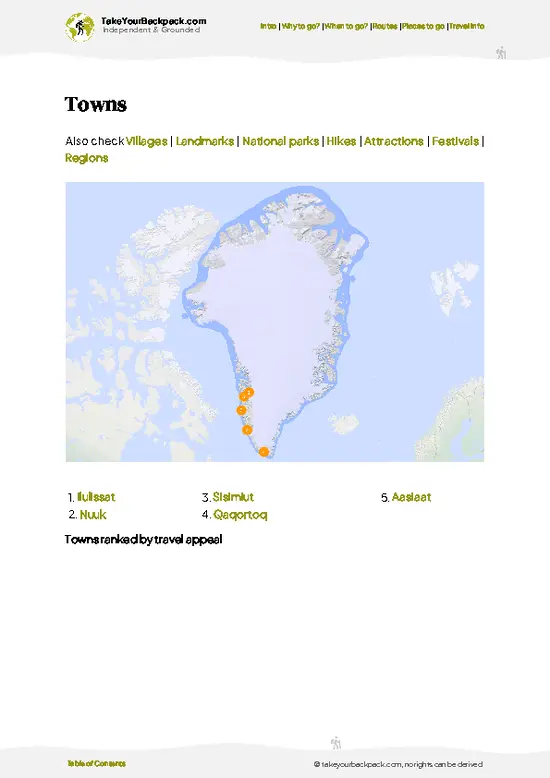 example page 6 from our offline Travel Guide for Greenland