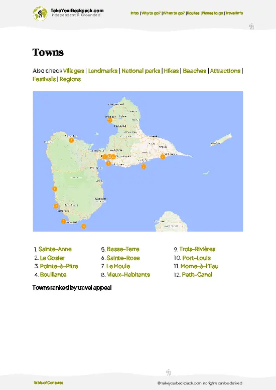 example page 6 from our offline Travel Guide for Guadeloupe