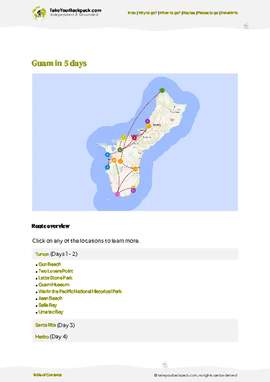 example page 4 from our offline Travel Guide for Guam