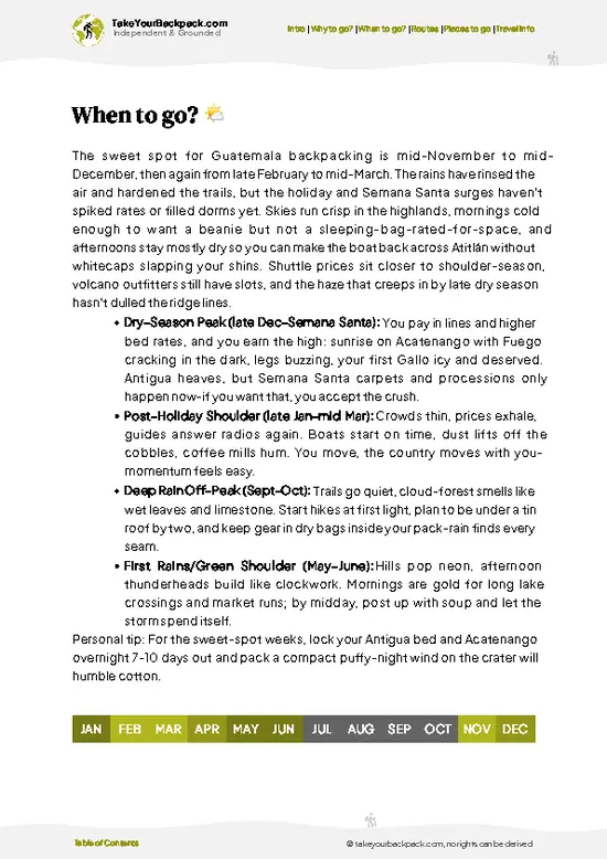 example page 3 from our offline Travel Guide for Guatemala