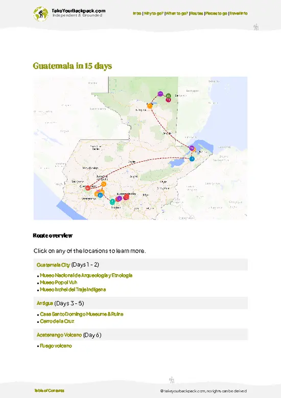 example page 4 from our offline Travel Guide for Guatemala