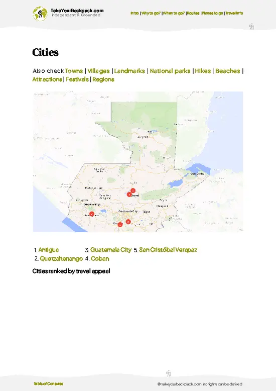 example page 6 from our offline Travel Guide for Guatemala
