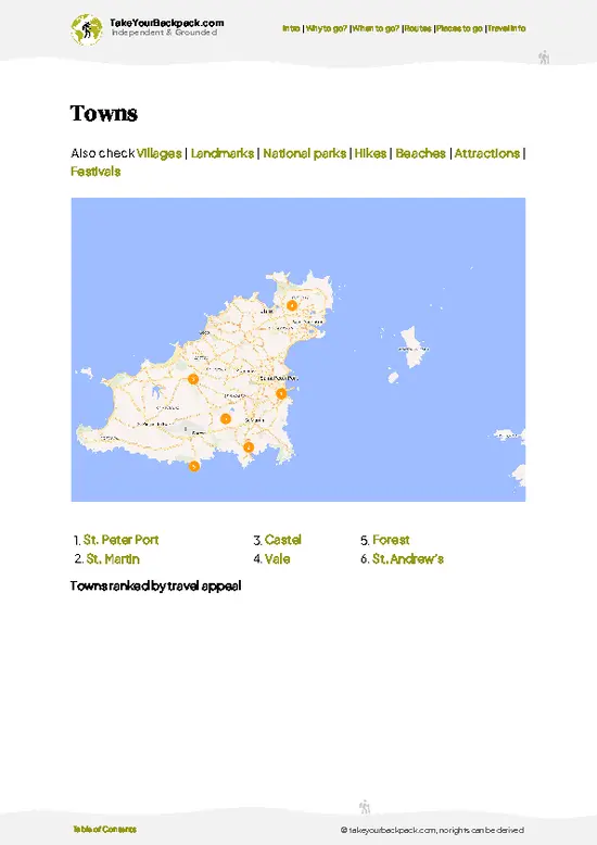 example page 6 from our offline Travel Guide for Guernsey