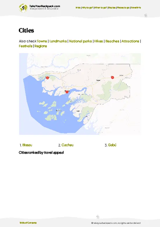 example page 6 from our offline Travel Guide for Guinea-Bissau