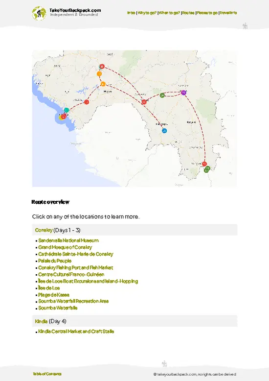 example page 4 from our offline Travel Guide for Guinea