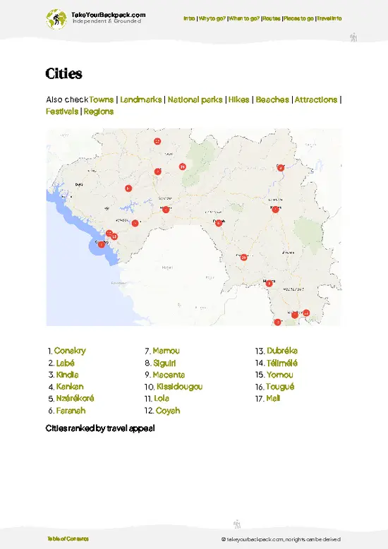 example page 6 from our offline Travel Guide for Guinea