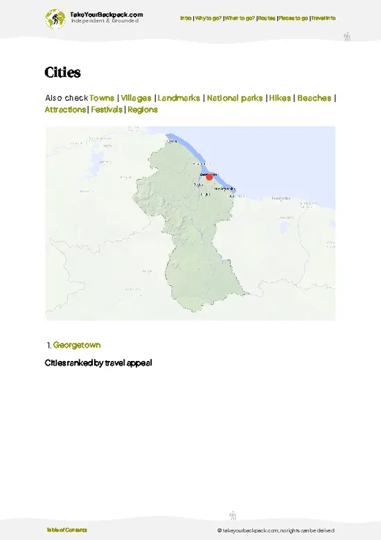 example page 6 from our offline Travel Guide for Guyana