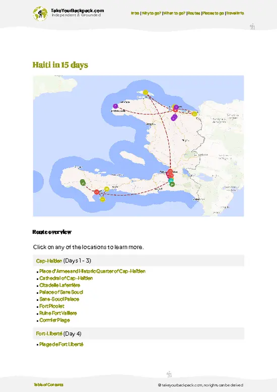 example page 4 from our offline Travel Guide for Haiti
